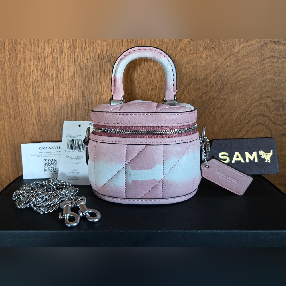 Coach Pink Tie-Dye Quilted Trail Bag 12